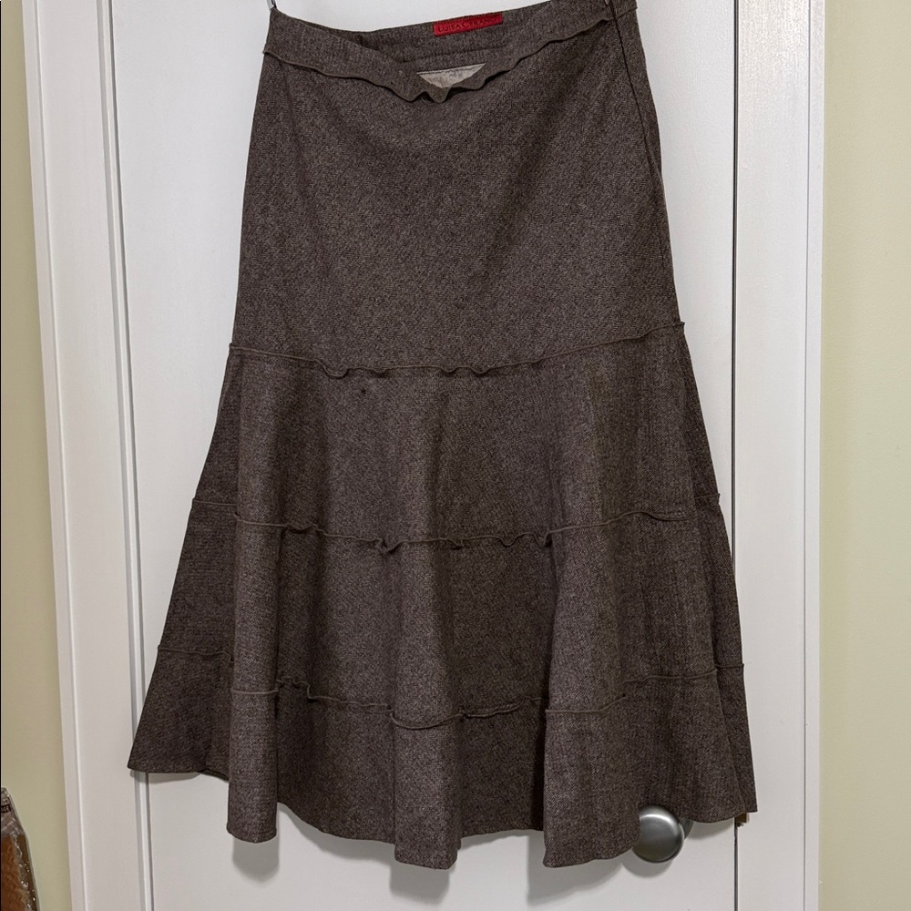 Luisa Cerano Chic Brown A-Line Women's flare wool blend Skirt size 6 - Picture 14 of 14